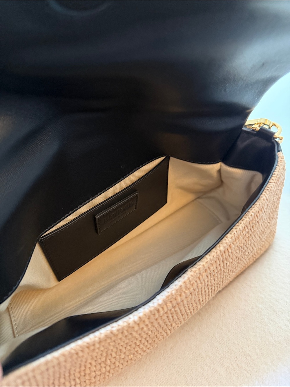 Jacquemus woven straw & black leather trimmed bag - Picture 10 of 11